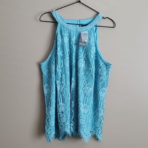 Torrid Blue Lace Sleeveless Top